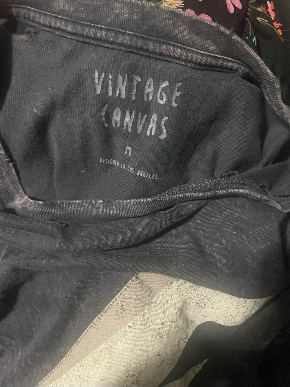 Vintage Canvas black charcoal mineral wash t-shirt distress silver lightning - Picture 4 of 14